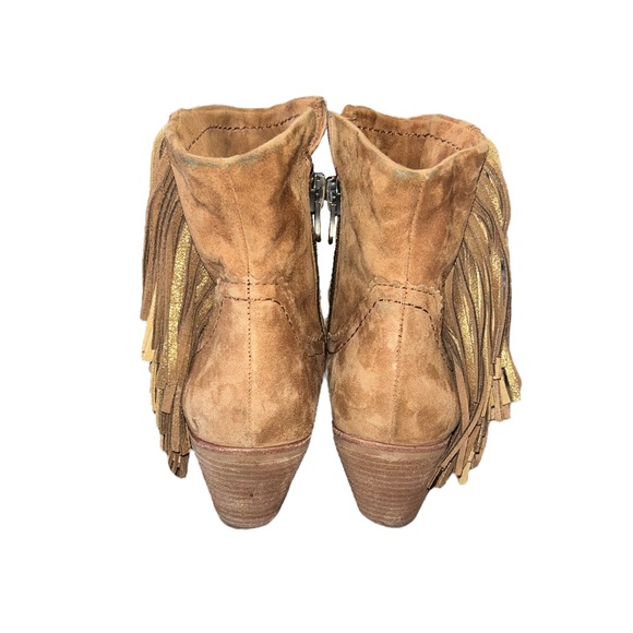 Sam Edelman Louie Suede Fringe Ankle Boots - Picture 9 of 16